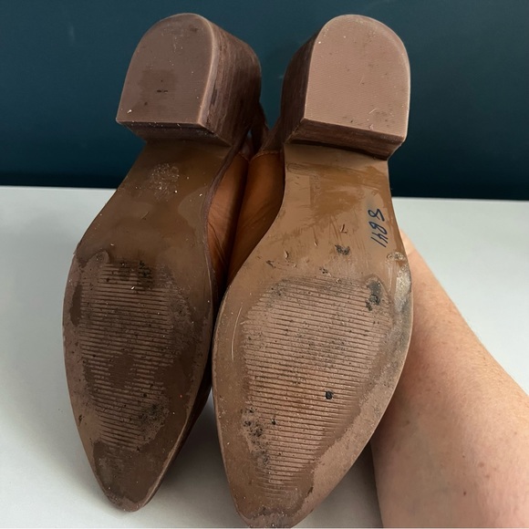 Madewell Caramel Leather Booties with Strap Size 7 - Picture 7 of 7